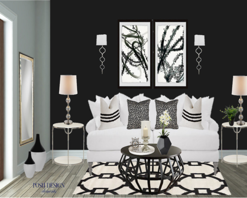 Black and White Living Space