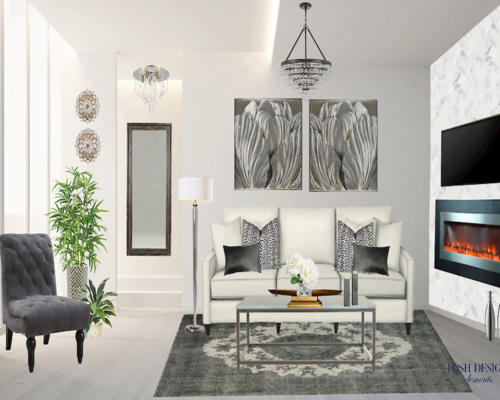Gray and White Living Room