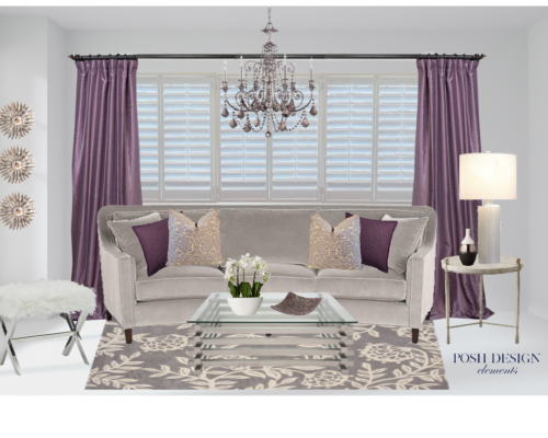 Plum and Gray Living Room